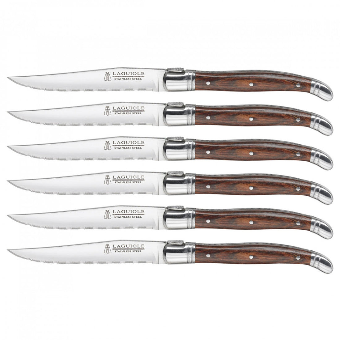 Ensemble de six couteaux à steak - Bubinga