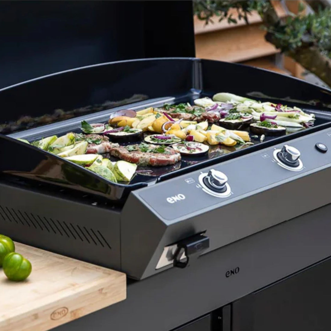 Plancha à trois brûleurs au gaz propane Bergerac - Gris cargo