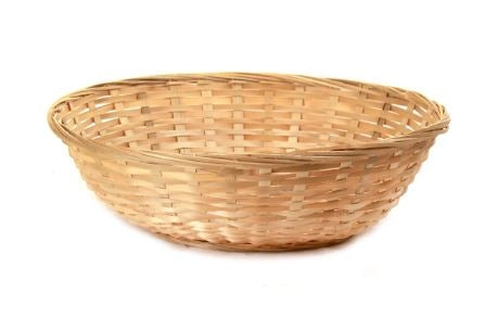 Panier en bambou rond 12" x 1,5" - Naturel