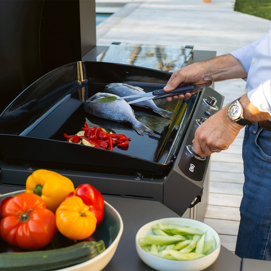 Plancha à trois brûleurs au gaz propane Bergerac - Gris cargo