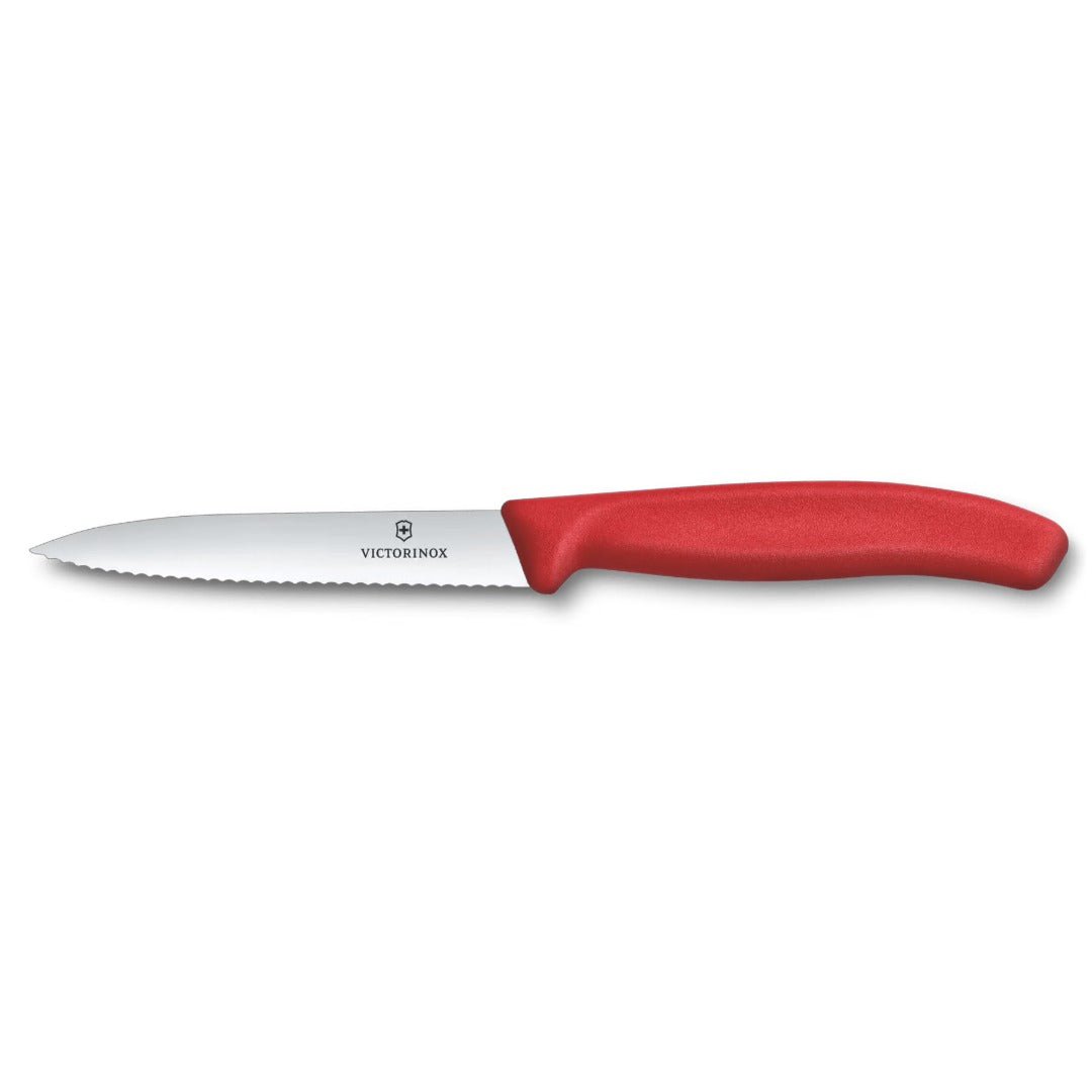 Couteau d’office dentelé 4" - Rouge