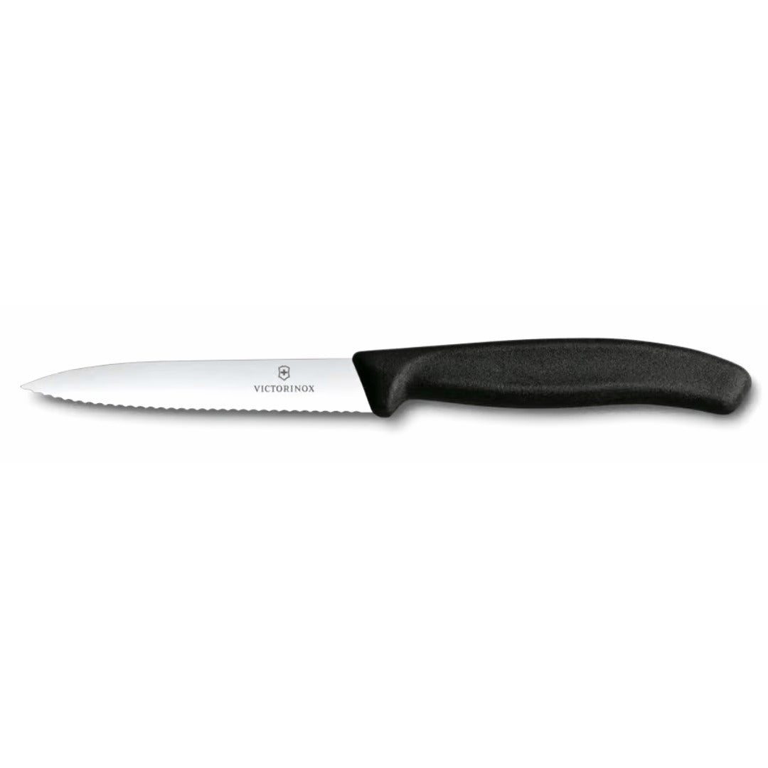 Couteau d’office dentelé 4" - Noir