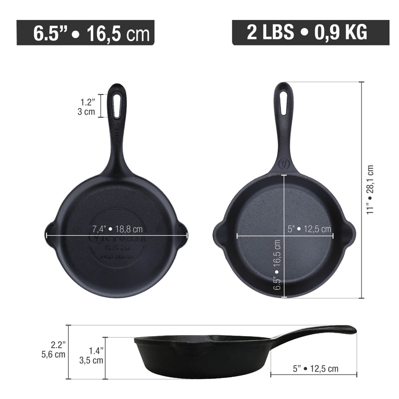 Poêle en fonte 16,5 cm / 6,5 po