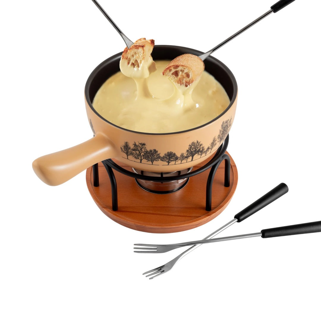 Ensemble pour fondue au fromage en céramique 9 pièces – Jura
