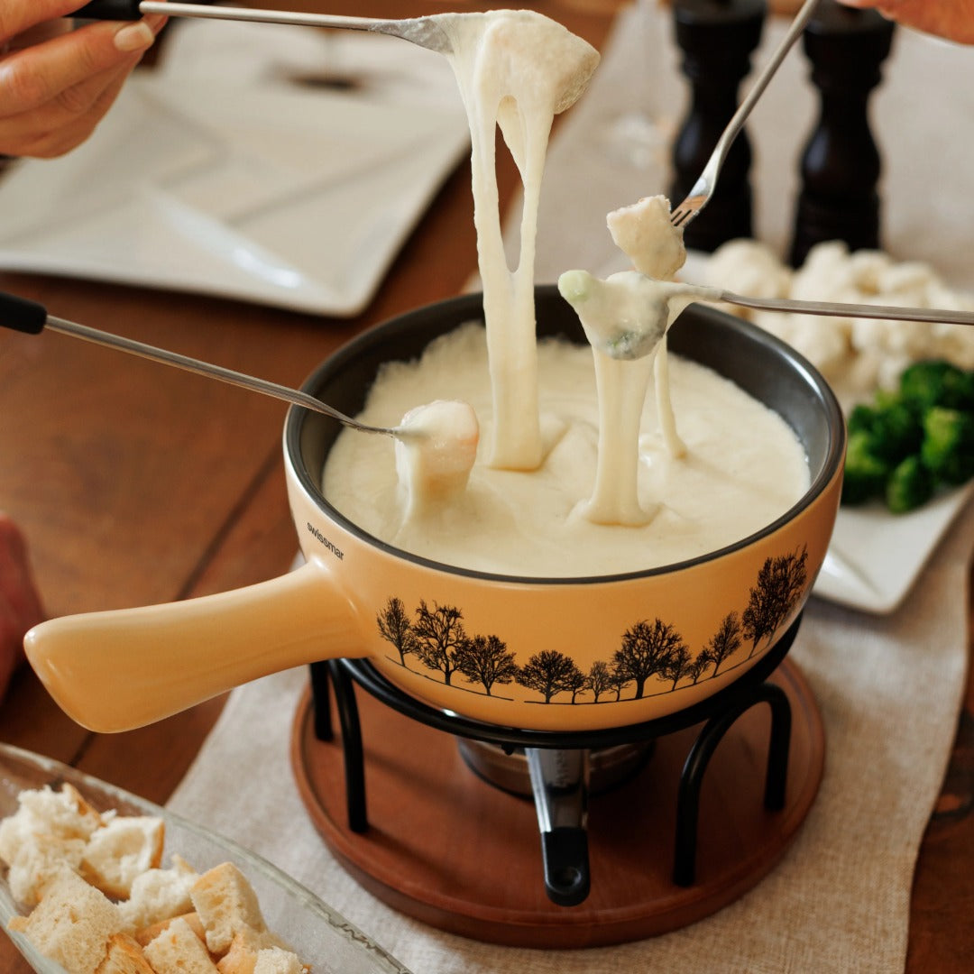 Ensemble pour fondue au fromage en céramique 9 pièces – Jura