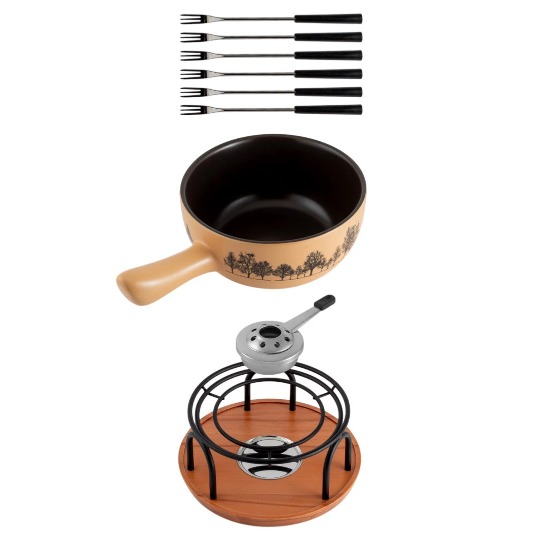 Ensemble pour fondue au fromage en céramique 9 pièces – Jura