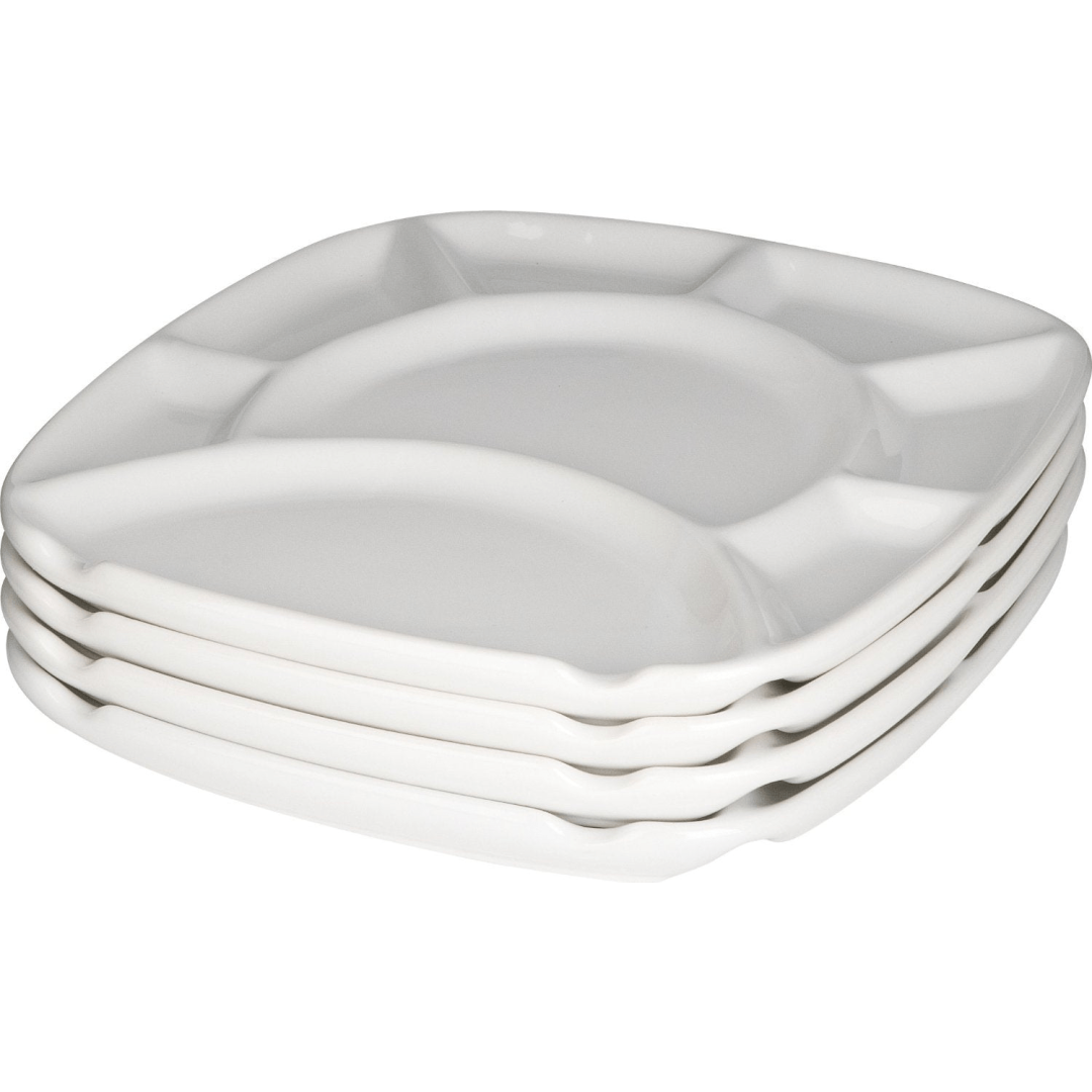 Set of 4 fondue plates - White