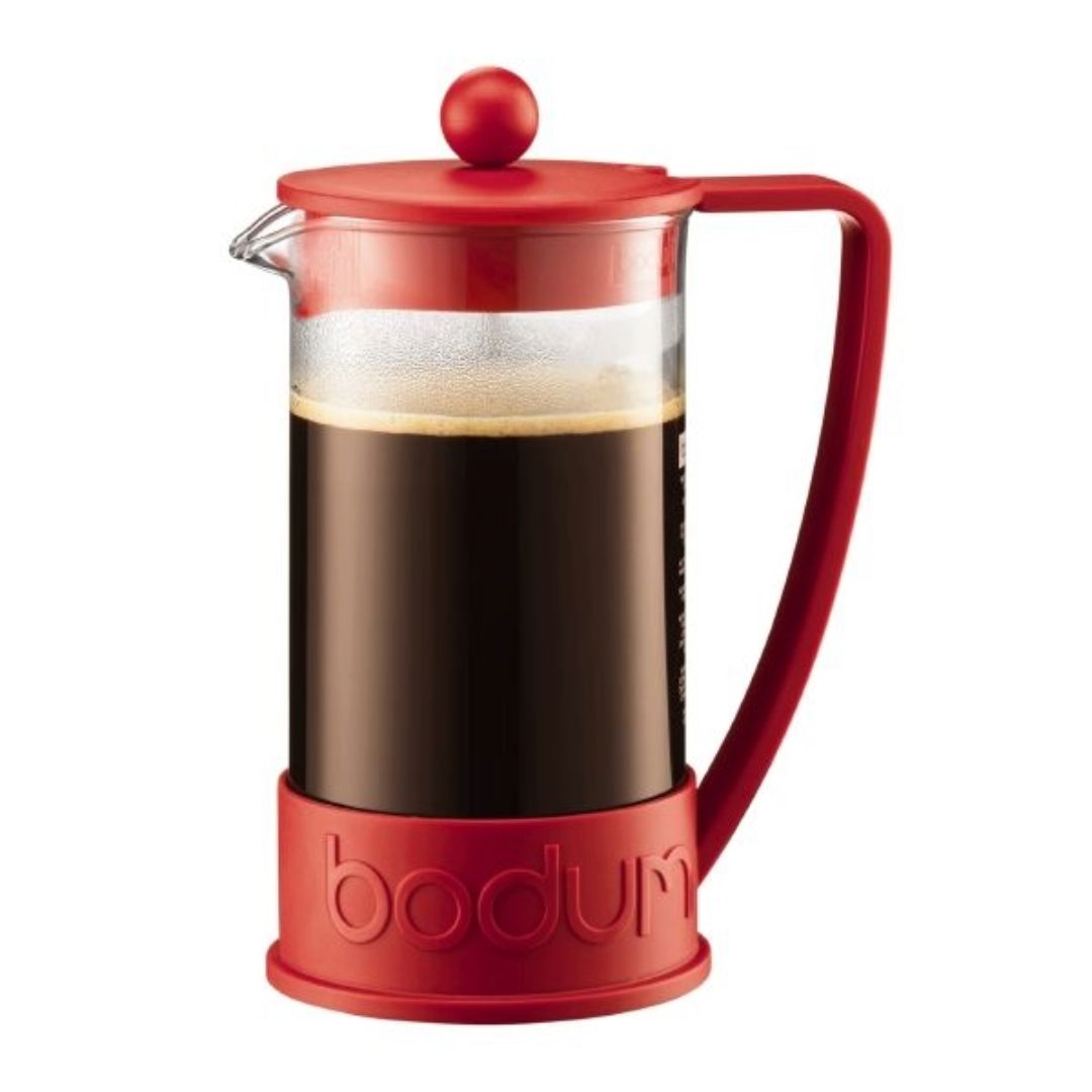 Brazil 8-Cup Glass French Press Coffee Maker - Red