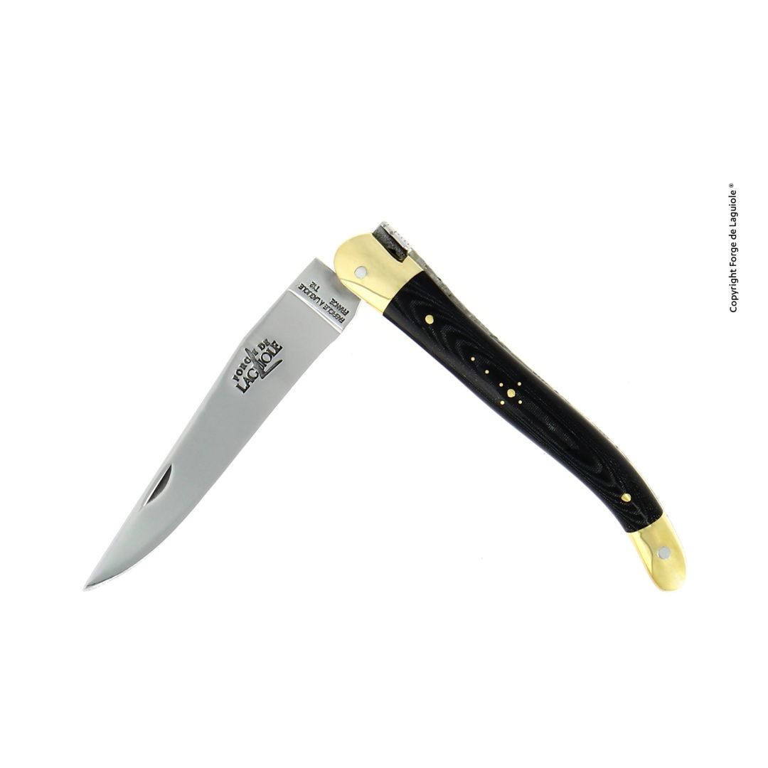 11 cm Folding Knife - Black Compressed Fabric Handle
