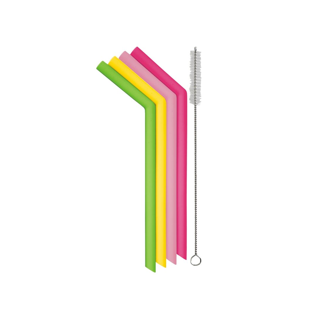 Reusable Silicone Smoothie Straws