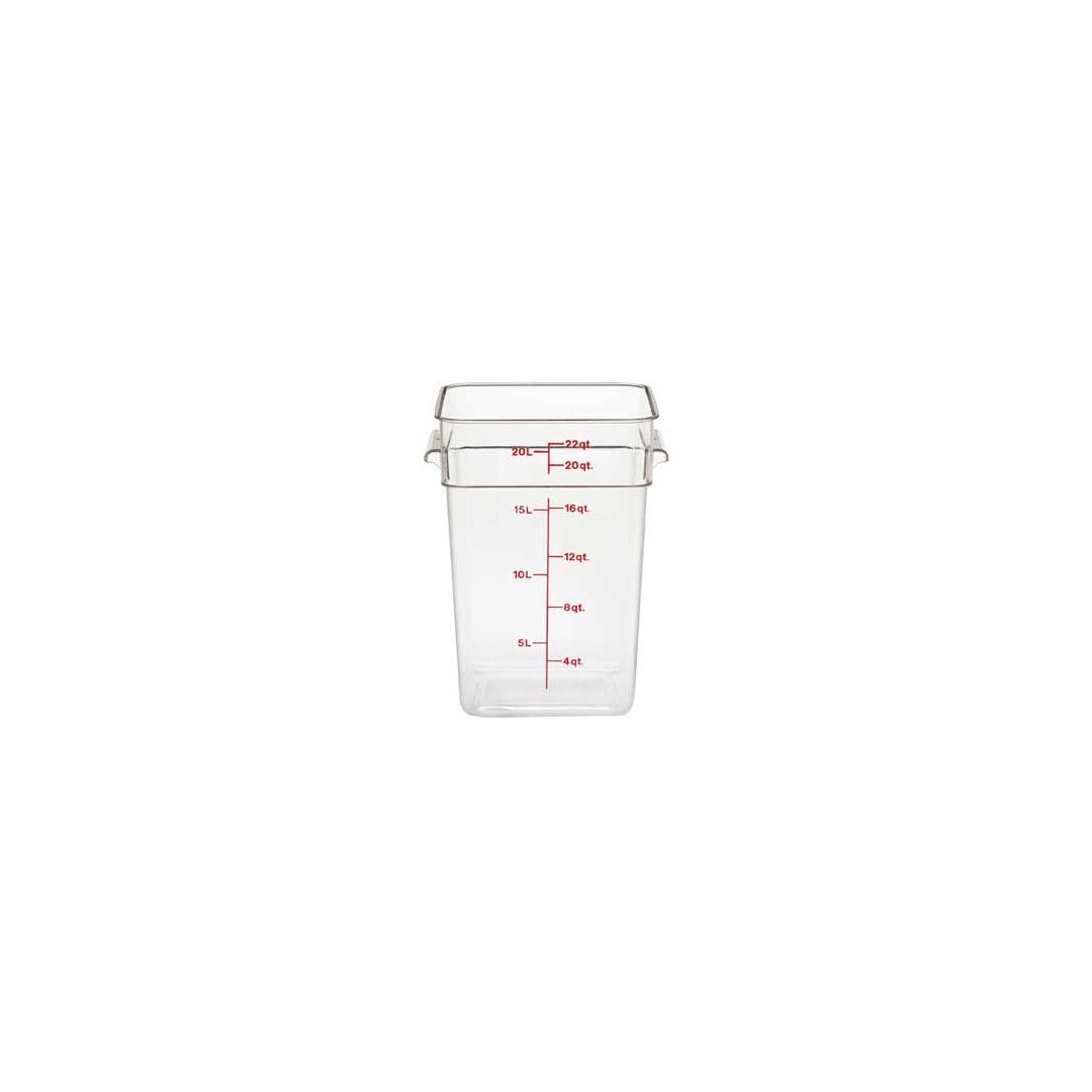 20.8 L Square Graduated Container - Clear