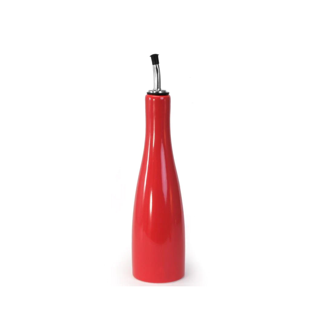 16 oz Stoneware Oil Bottle - Red