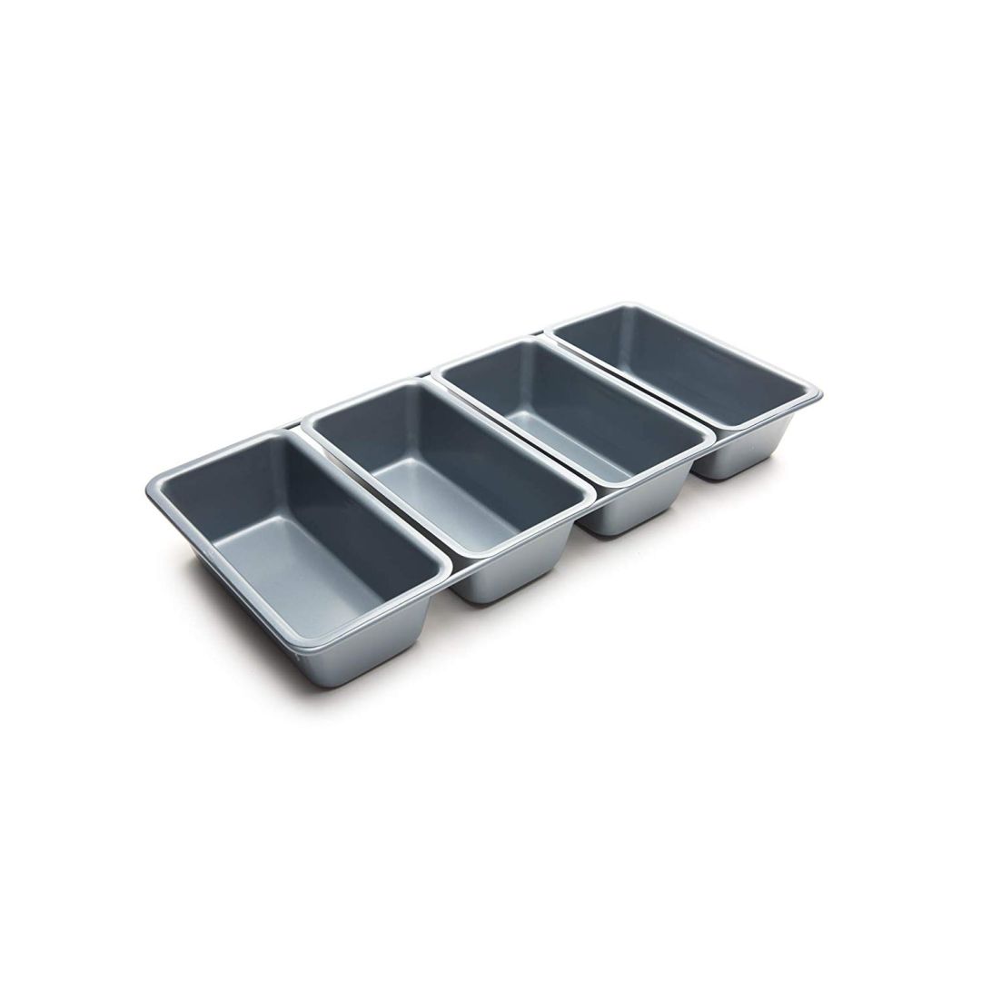 Set of Four Linked Non-Stick Mini Loaf Pans