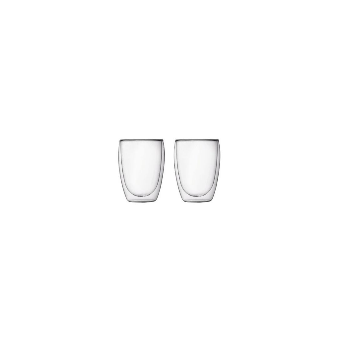 Set of Two 12 oz Double Wall Glass Mugs - Pavina