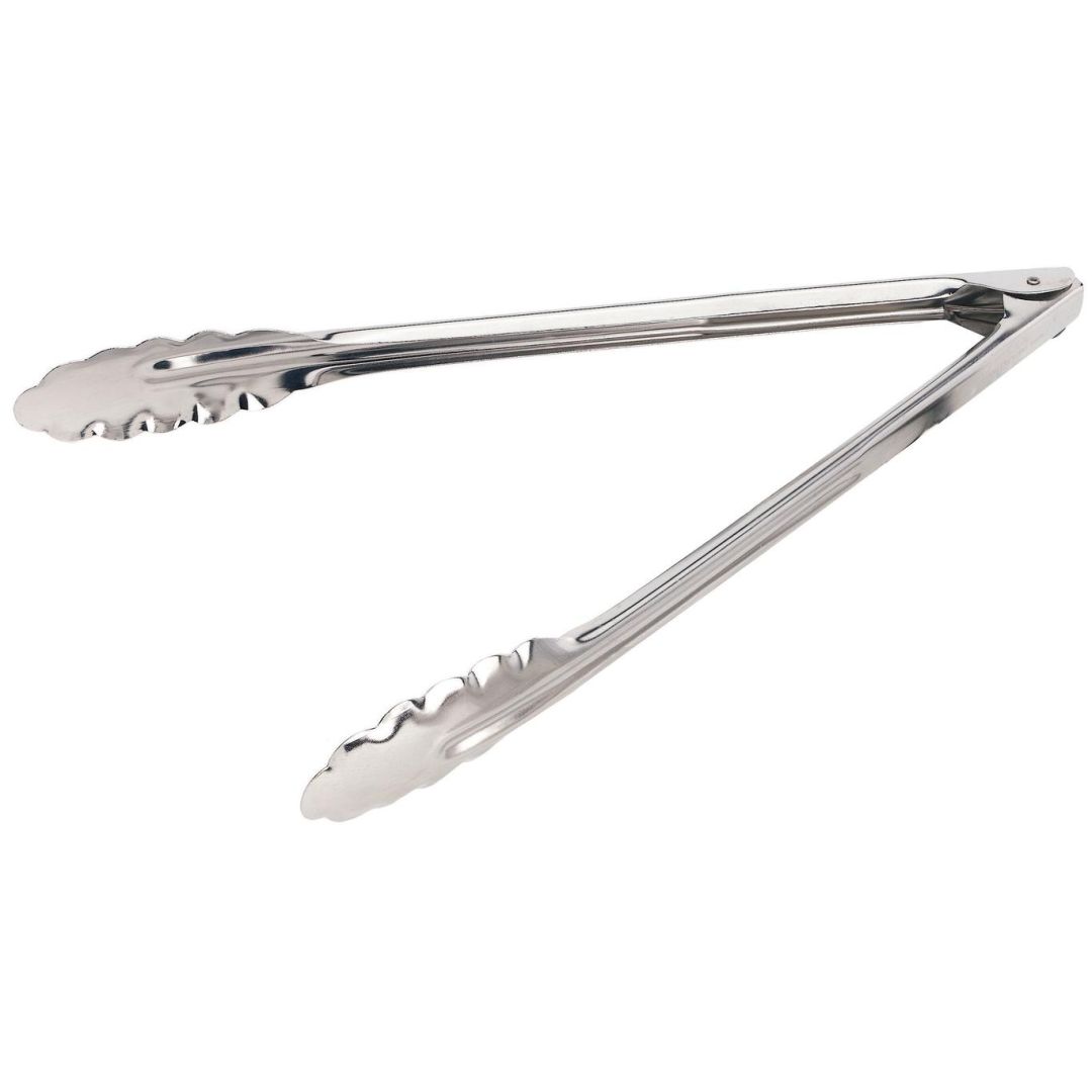 12" Thick Stainless Steel Tongs
