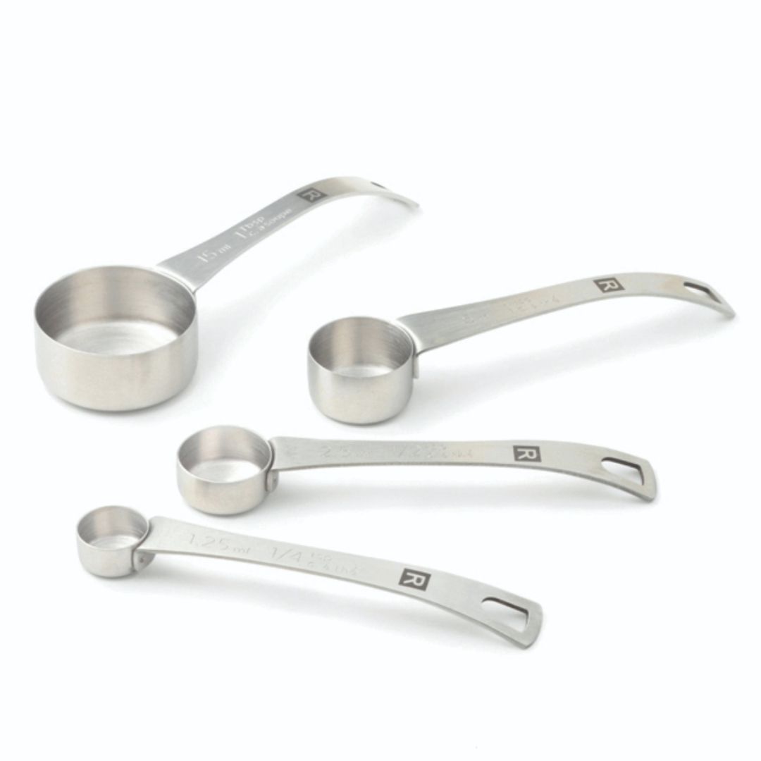 Set of Four Stainless Steel Measuring Spoons