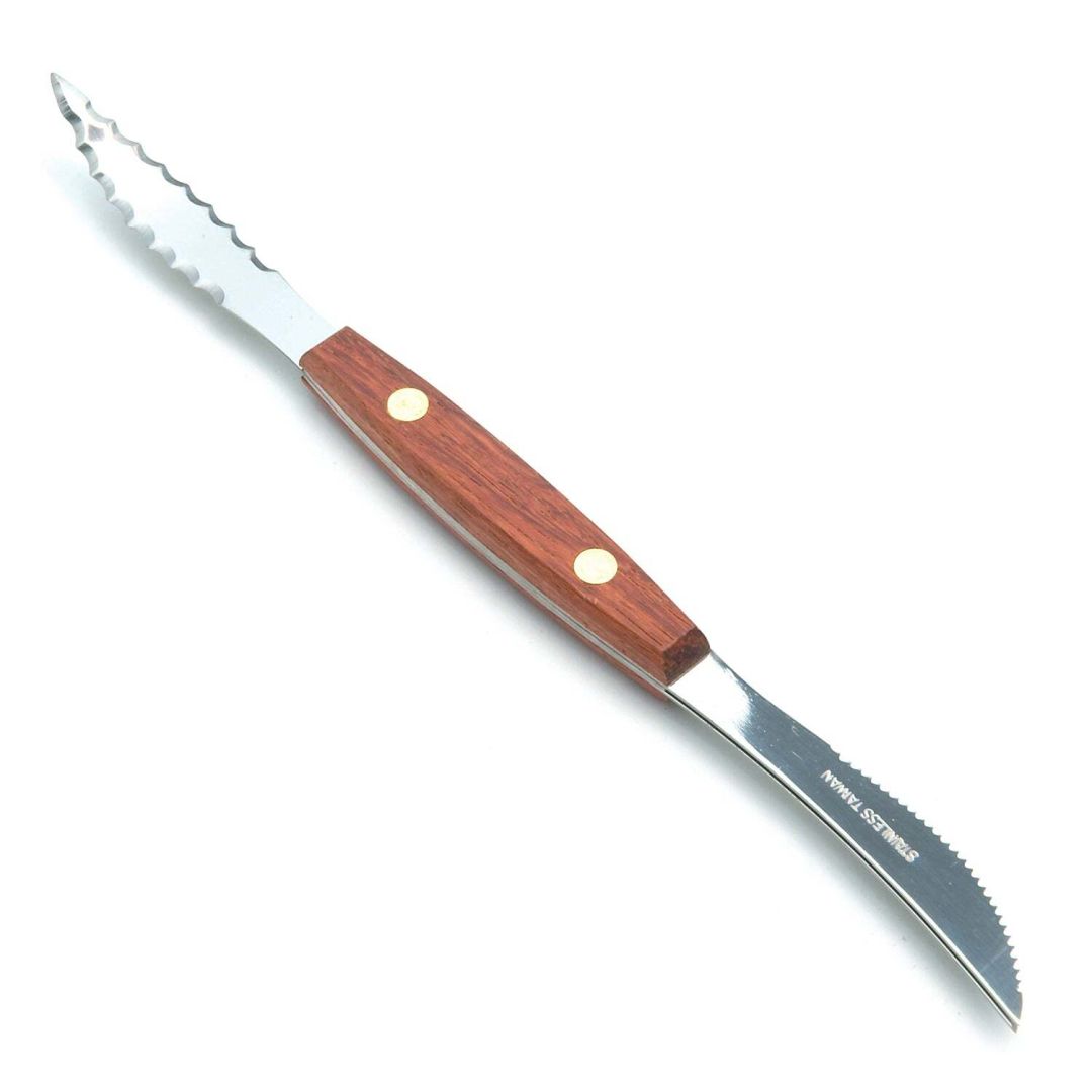 Couteau à pamplemousse, ustensile à pamplemousse en acier inoxydable, bord  dentelé et poignée épaisse, outil de cuisine avec revêtement anti-adhésif