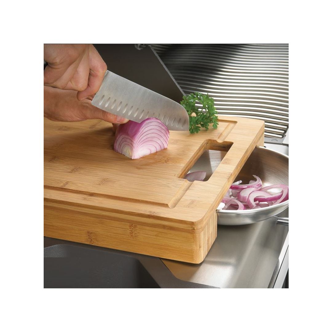 Pro Cutting Board with Stainless Steel Bowls