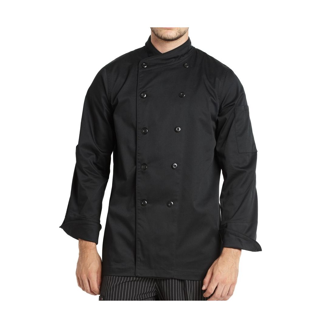 Gusto Men's Chef Coat Long Sleeve - Black (2X-Large)