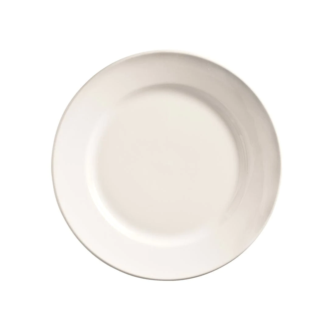 9" Wide Rim Round Plate - Porcelana