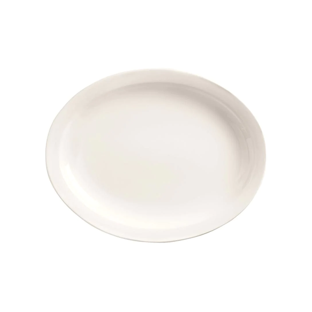11.5" x 9" Narrow Rim Oval Plate - Porcelana