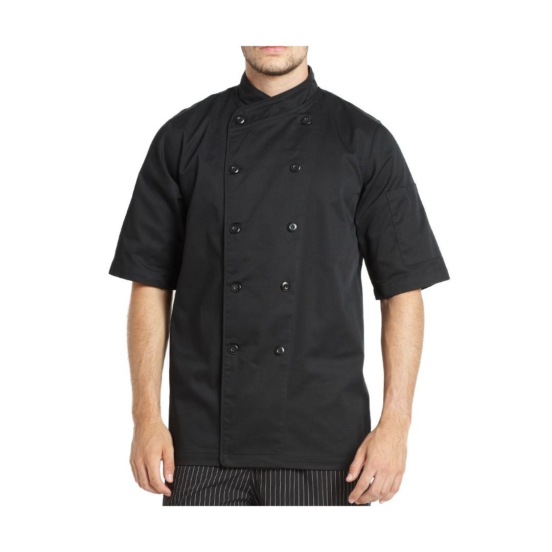 Men's Gusto Chef Coat Short Sleeve - Black (2X-Large)