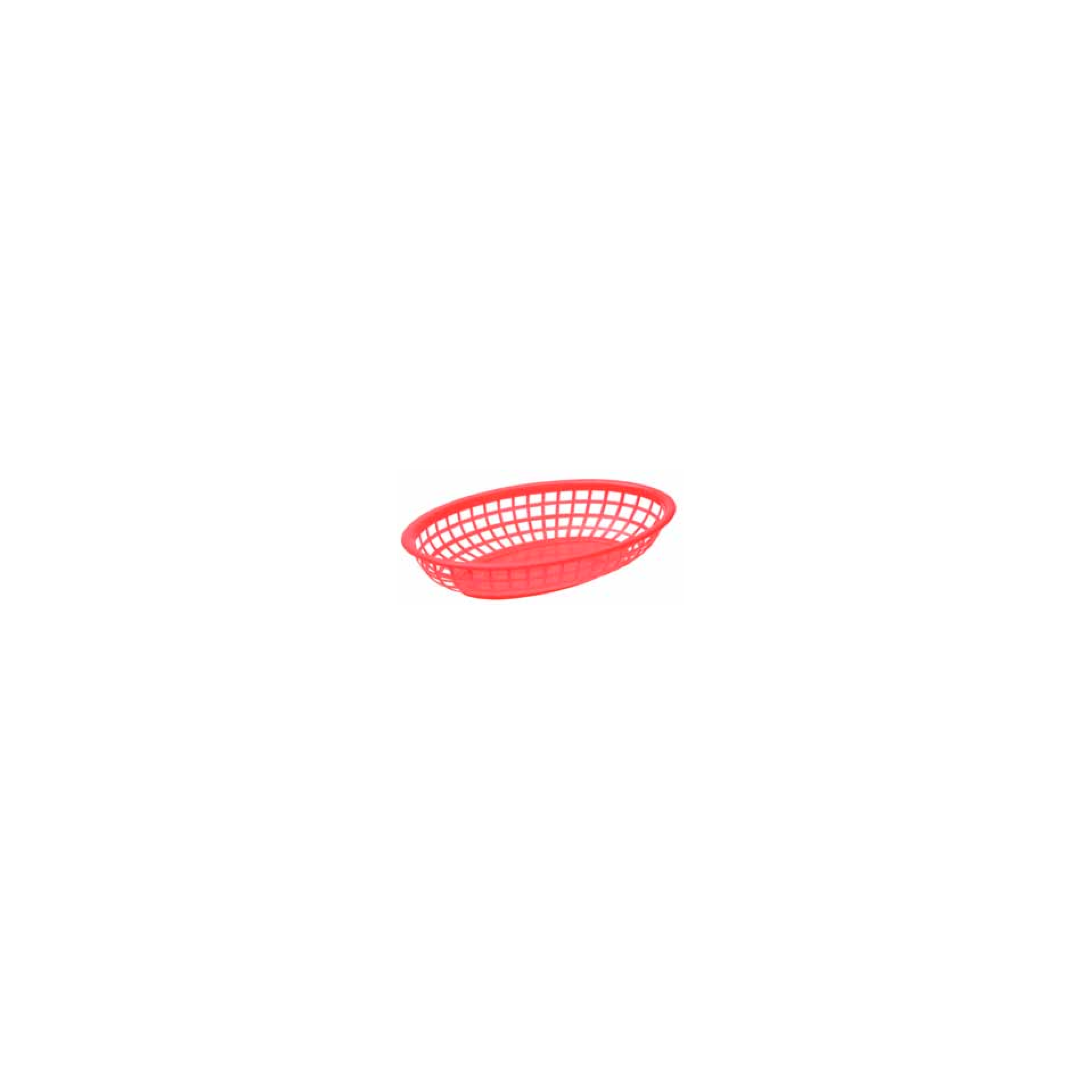 9.4" x 6" Oval Polyethylene Basket - Red
