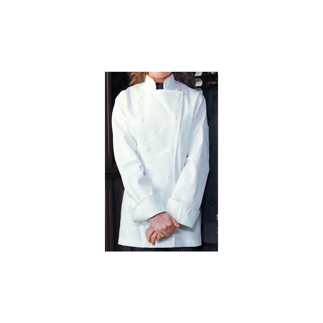 Woman’s Miso Long Sleeve Chef Coat - White