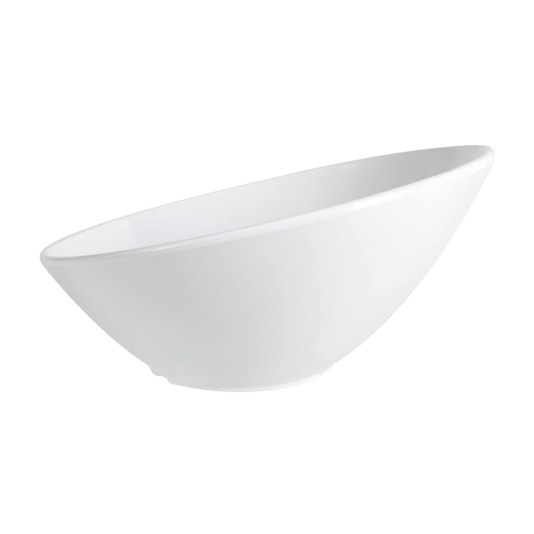 8" San Michele Slanted Melamine Serving Bowl - White