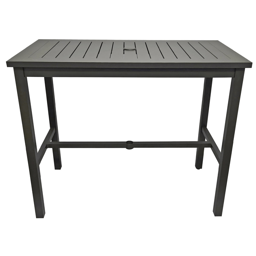 Sigma 51" x 28" Rectangular Bar Height Aluminium Table - Volcanic Black