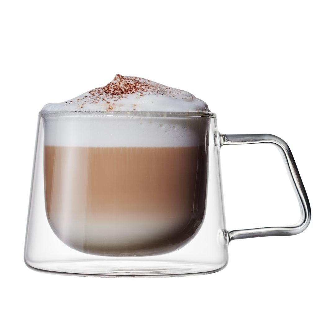Set of Two 12.8 oz Double Wall Latte Mugs - Barista Gem