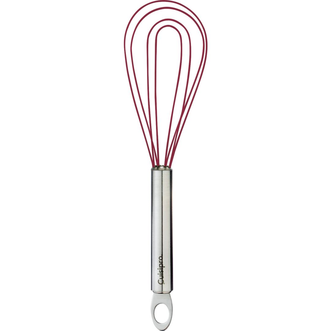 8" Silicone Flat Whisk - Red