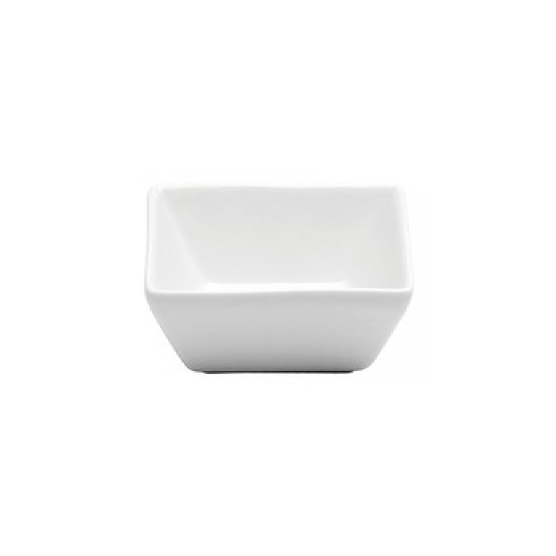 4 oz Square Porcelain Condiment Cup - Bright White Ware
