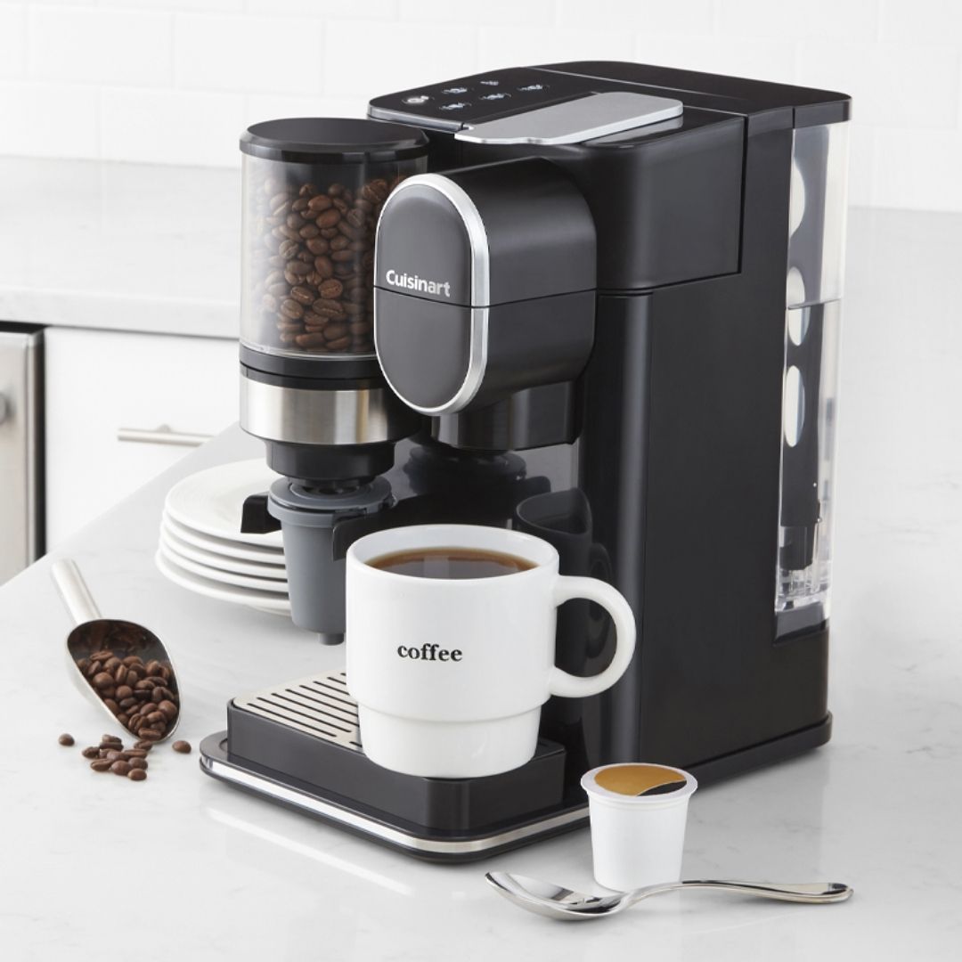 One Cup Coffee Maker w/ Integrated Grind & Brew Mill