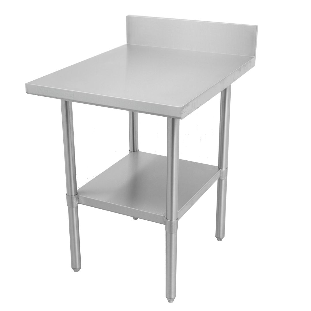 36" x 30" Stainless Steel Work Table and Backsplash with Undershelf