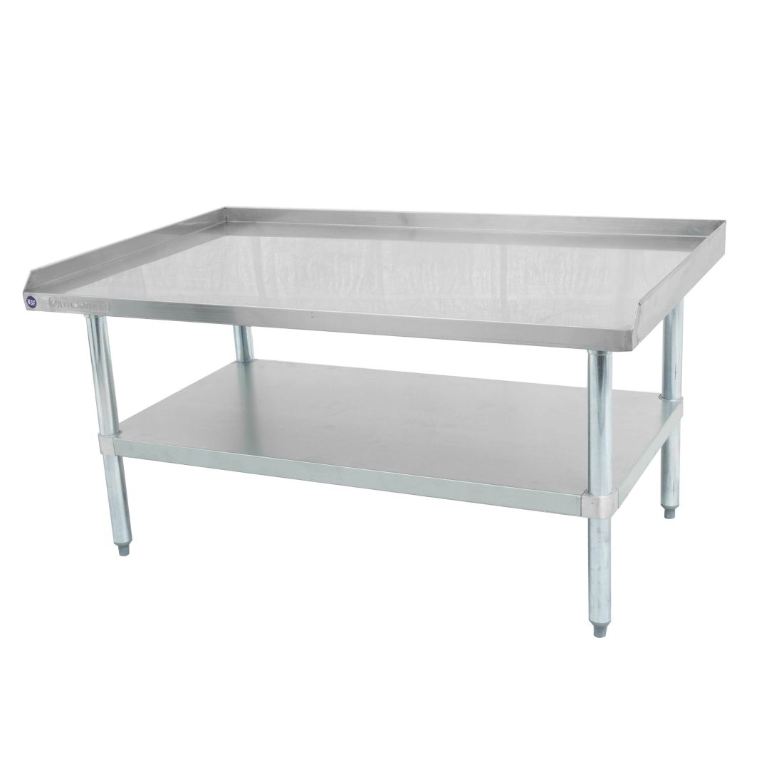 48" x 30" Stainless Steel Equipment Stand with Galvanized Steel Undershelf and Legs