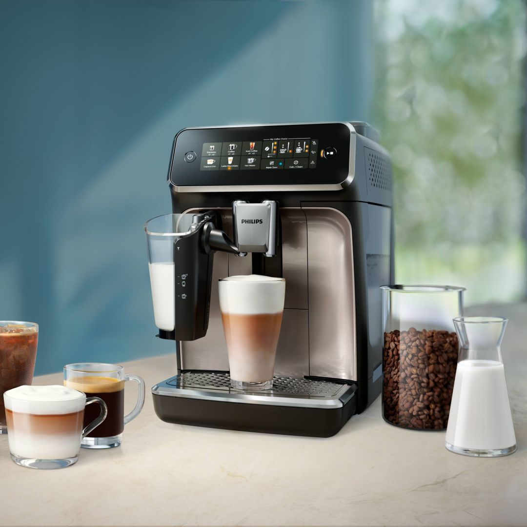 3300 Series Automatic Coffee Machine with LatteGo - Black/Chrome