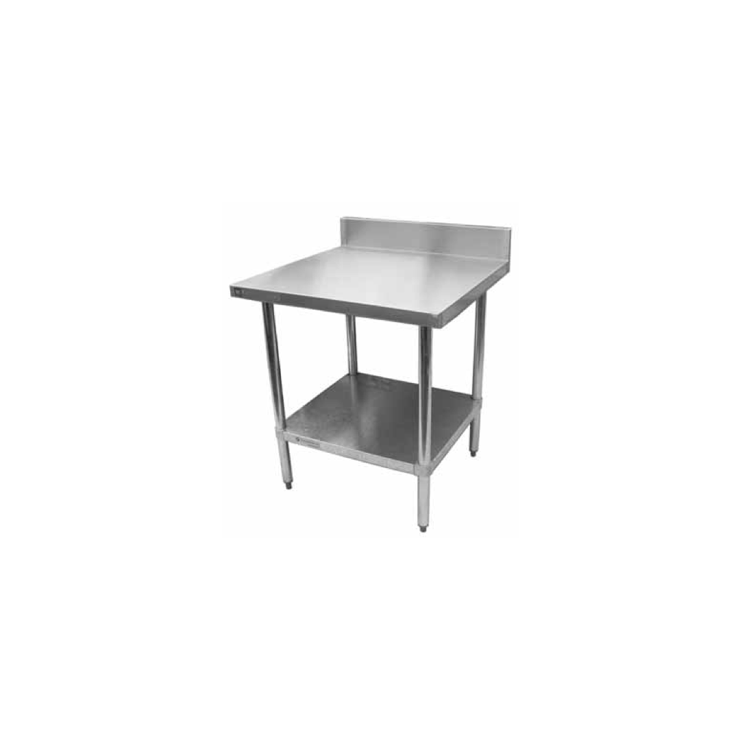 30" x 60" Work Table with Backsplash - SS Undershelf