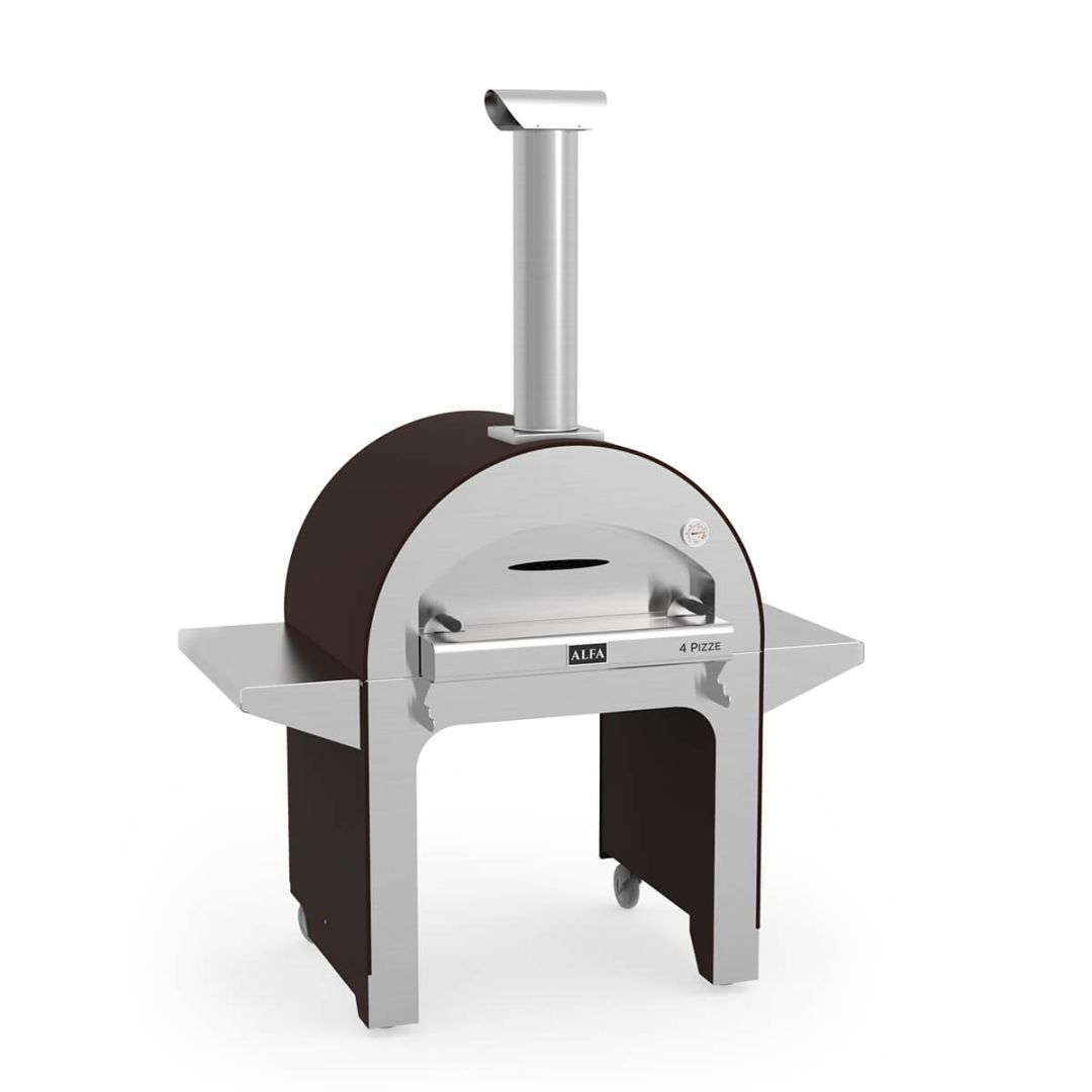4 Pizze Wood Fired Outdoor Pizza Oven with base - Copper