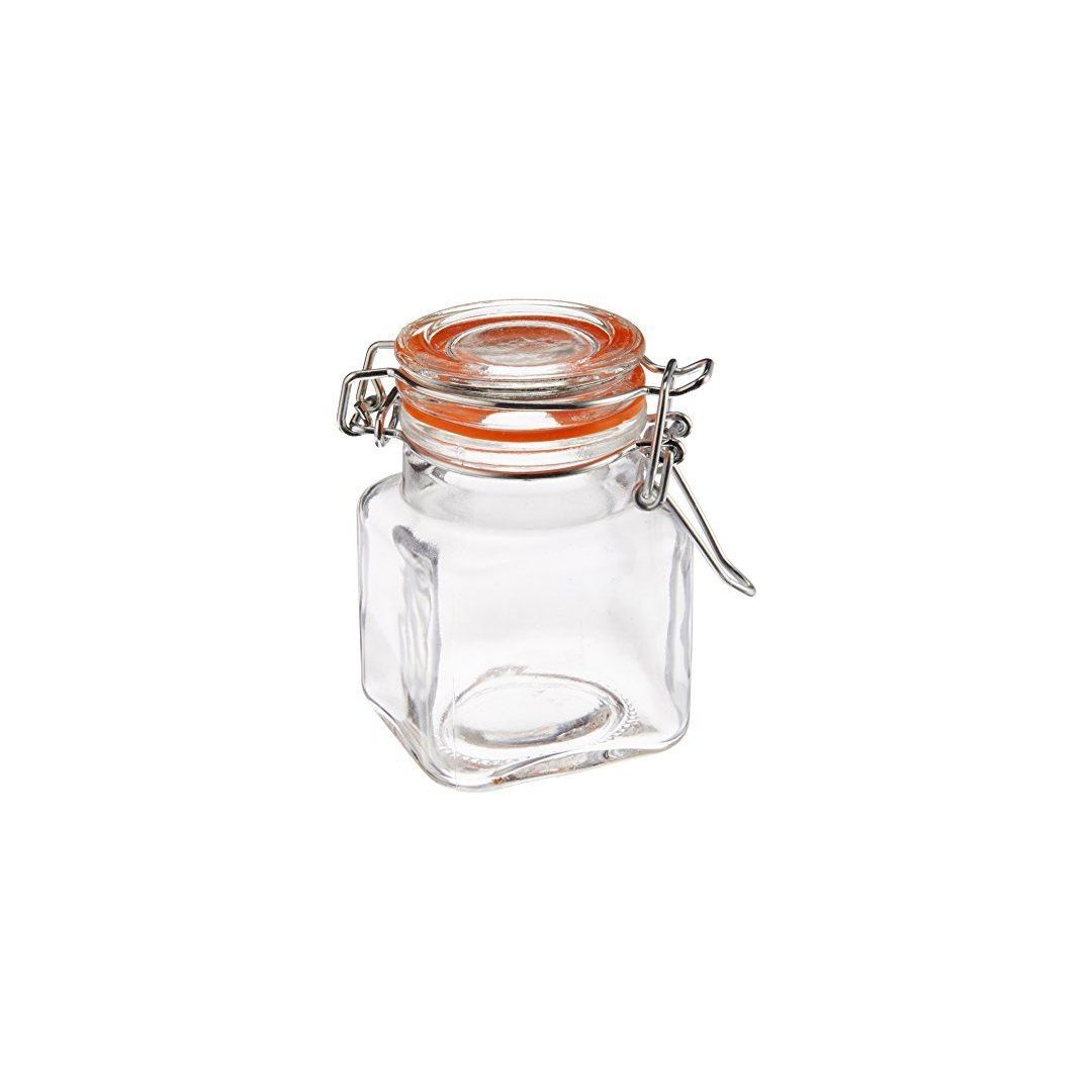 3.5 oz Airtight Glass Square Jar