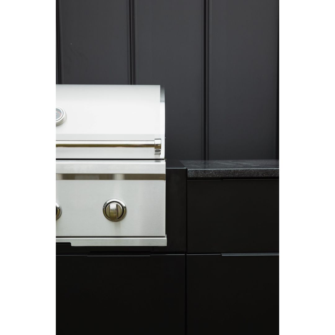 Five-Cabinet Layout for Gas Grill and Charcoal Grill with S/S Countertop - Essence (Onyx)