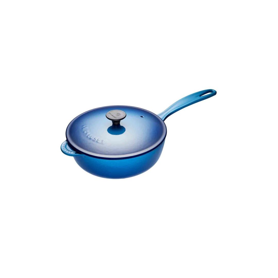 2 L Enamelled Cast Iron Saute Pan w/ Lid - Blueberry