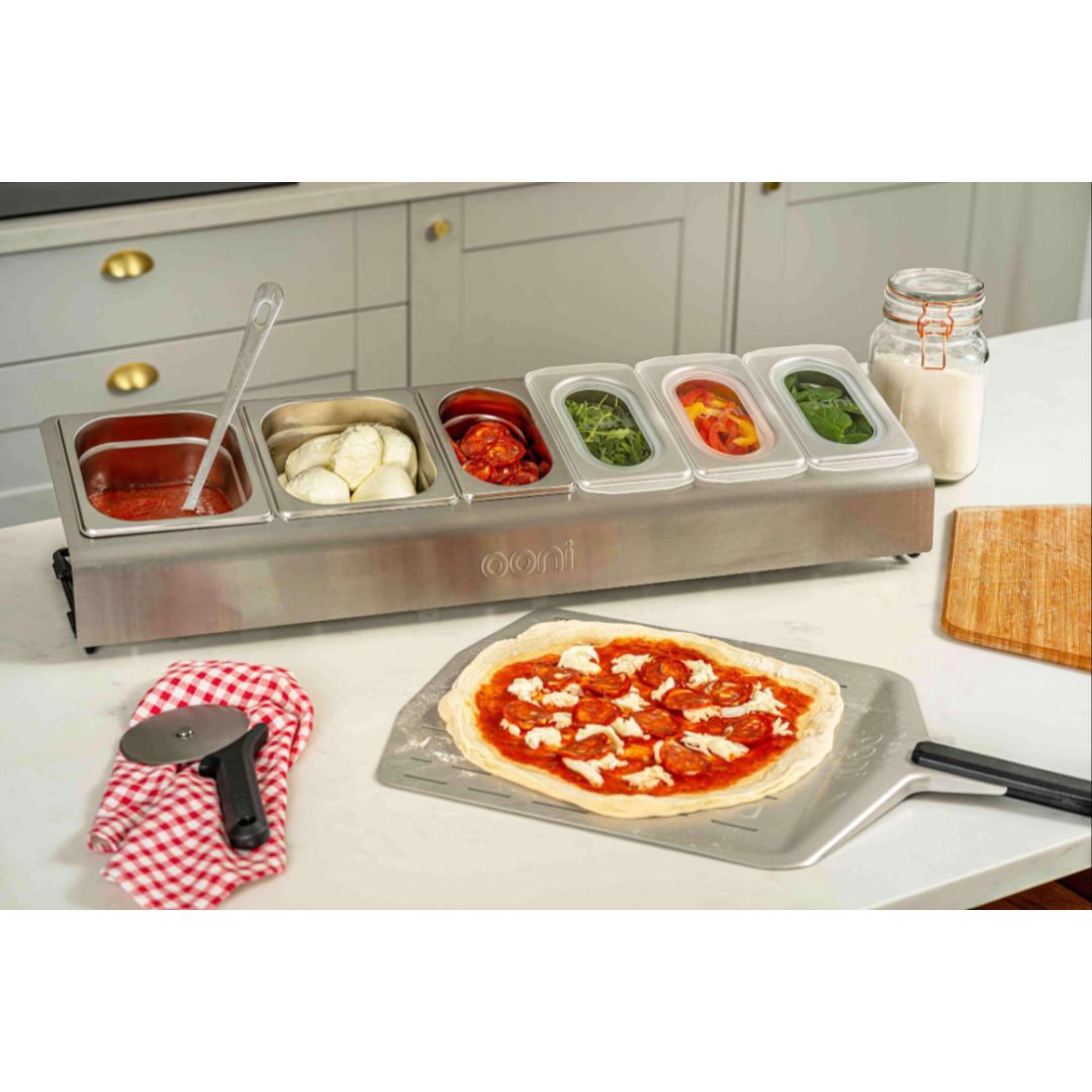 Pizza toping station
