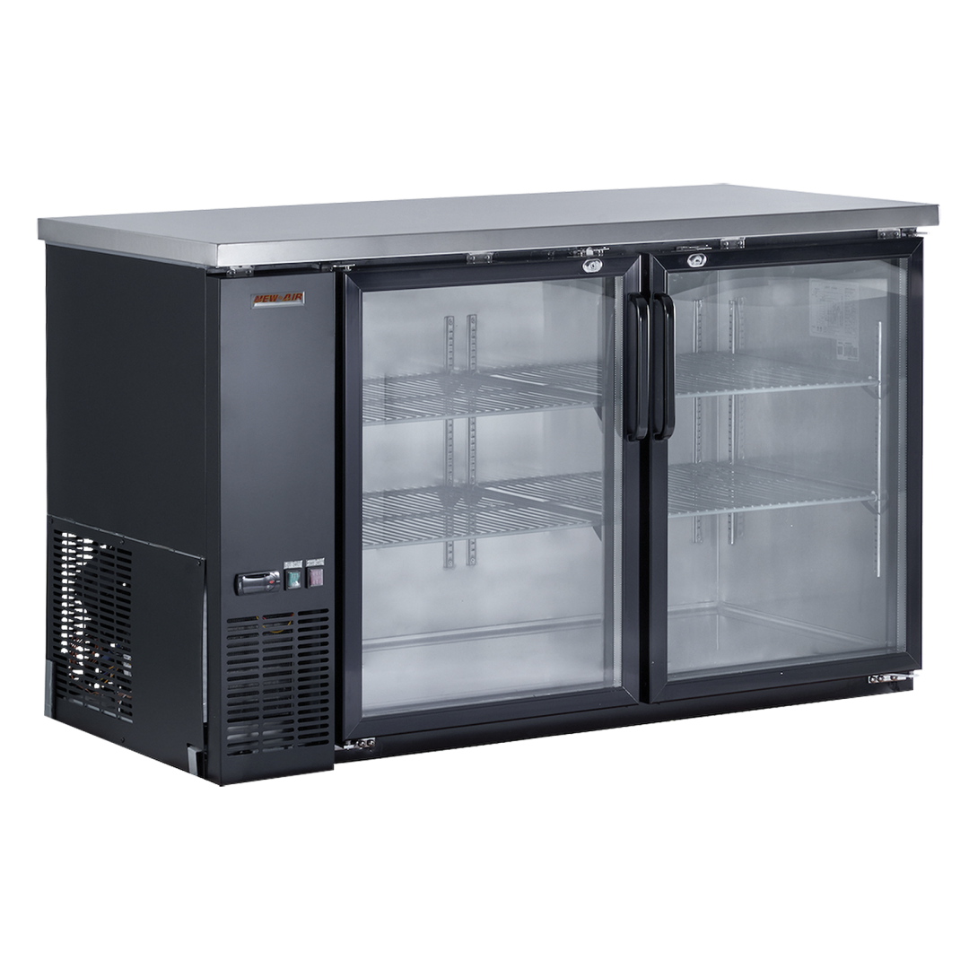 Double Glass Door Back Bar Refrigerator - 59"