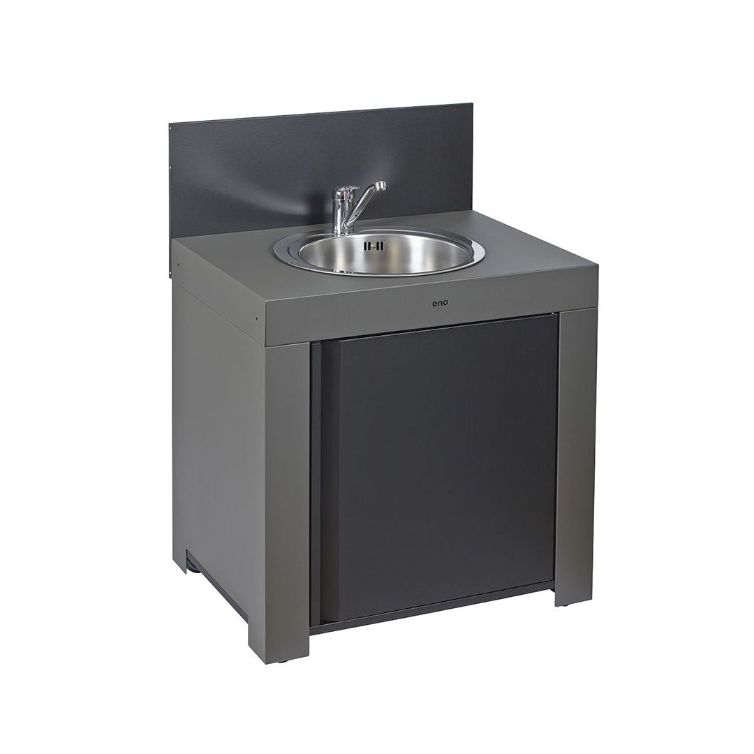 Sink and Tap Modulo - Cargo Grey with Black Door