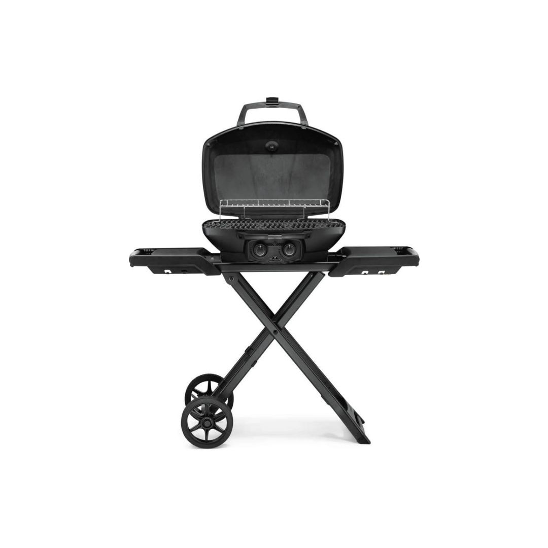 TravelQ PRO285X Phantom Portable Propane Gas Grill w/ Scissor Cart - Black