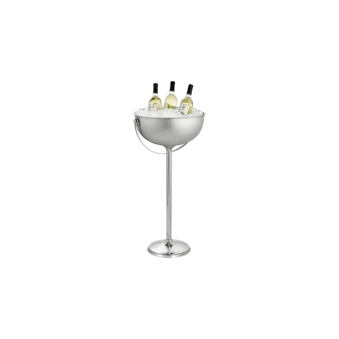 Round beverage stand, handle stainless steel rice pattern 