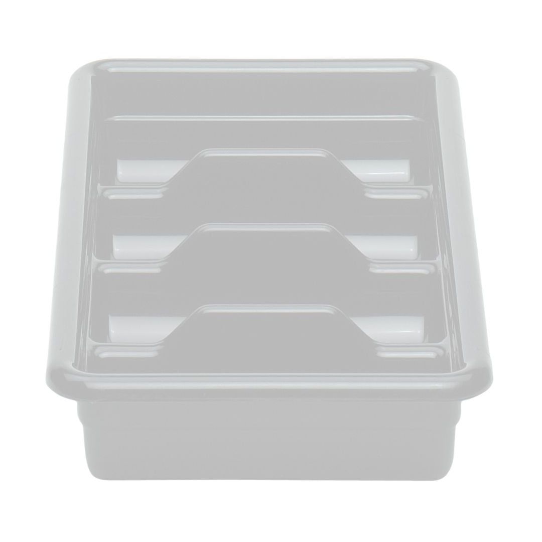 Four-Compartment Plastic Cutlery Box - Light Gray