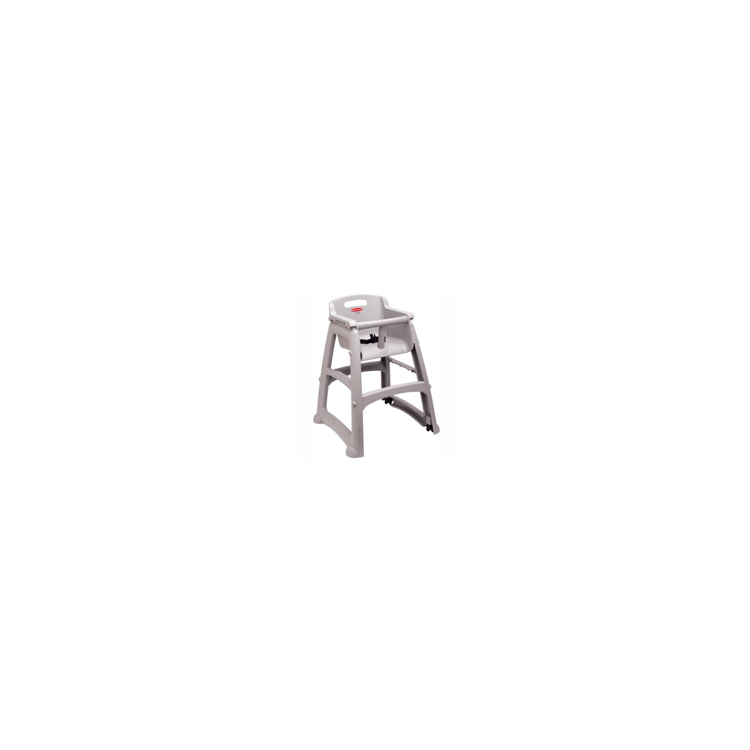 Plastic High Chair with Casters - Platinum