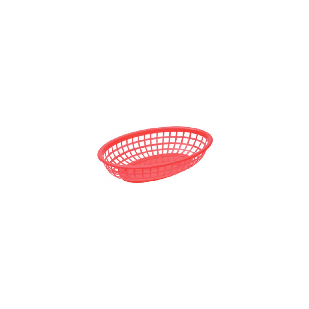 7.75" x 5.5" Oval Polyethylene Basket - Red